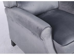 Πολυθρόνα Ανακλινόμενη ArteLibre MARKEB Γκρι Βελούδο 72x84x97cm