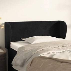 Κεφαλάρι με Πτερύγια Μαύρο 103x23x78/88 εκ. Βελούδινο 3116908