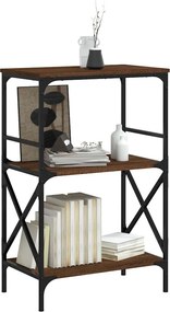 vidaXL Βιβλιοθήκη 3 Επιπέδων Καφέ Δρυς 59x35x90,5 εκ. Επεξεργ. Ξύλο