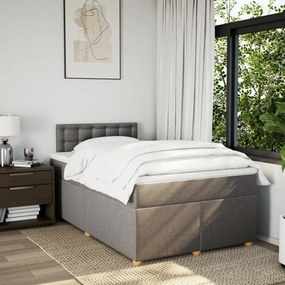 Κρεβάτι Boxspring με Στρώμα Taupe 120x200 εκ. Υφασμάτινο - Μπεζ-Γκρι