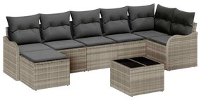 vidaXL Σετ Καναπέ Κήπου Ανοιχτό γκρι συνθετικό ρατάν