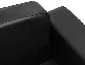 vidaXL Καναπές-Κρεβάτι Σκύλου Μαύρος 80x50x40 εκ. από Συνθετικό Δέρμα