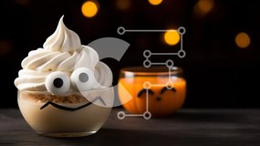 Σετ των 2 Intra Συλλεκτικό Ξύλινο Παζλ Plywood 4mm - Κύπελλο σαντιγί με βολβούς ματιών και χαμόγελα Σε Ξύλινο Κουτί - Διαστάσεις: 10x10 cm – 25 κομμάτια