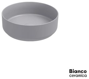Bianco Ceramica Etna Νιπτήρας Πορσελάνης Επικαθήμενος Φ36 Stone Grey