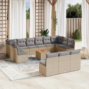 vidaXL Patio Sofa Set 13-θέσια Mix Beige and Light Grey
