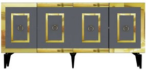 Μπουφές Karya 475OLV2743 150x40x79cm Anthracite-Gold Μοριοσανίδα, Μελαμίνη