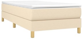 vidaXL Κρεβάτι Boxspring με Στρώμα Κρεμ 80 x 200 εκ. Υφασμάτινο