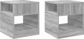 vidaXL End Table 2 pcs Γκρίζο Σονομα 40,5 x 40 x 45 εκ
