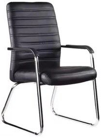 Καρέκλα επισκέπτη Sefine pakoworld μαύρο pu-πόδι χρωμίου 53x45x97εκ