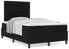 vidaXL Κρεβάτι με Στρώμα Μαύρο 120x200 εκ. Ύφασμα