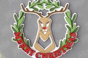 Σετ των 3 Intra απο ξύλο plywood 3mm-4mm πάχος - Χριστουγεννιάτικο στεφάνι | Διακόσμηση βεράντας | Αργία Δίασταση 15x15 cm INTRAFABR-109025659