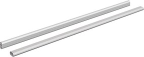 vidaXL Ράβδος Ντουλάπας 2 τμχ. Ασημί 764 x 15 x 29 mm