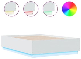Πλαίσιο Κρεβατιού με LED Λευκό 120x190 εκ Επεξεργ. Ξύλο - Λευκό