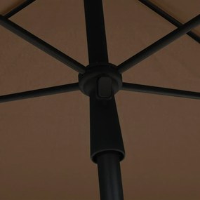 vidaXL Ομπρέλα Κήπου με Ιστό Χρώμα Taupe 210 x 140 εκ.
