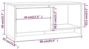 Έπιπλο Τηλεόρασης Γκρι Sonoma 90 x 35 x 40 εκ. από Μοριοσανίδα - Γκρι