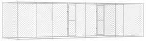 vidaXL Κλουβί σκύλου Ασημί 800 x 200 x 200 εκ. Επικαλυμμένος Χάλυβας
