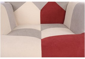 Πολυθρόνα ArteLibre BRIAR Μπορντό/Γκρι Patchwork Ύφασμα/Ξύλο 73x69x96cm