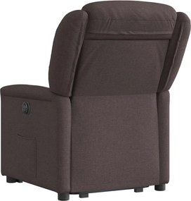 vidaXL Πολυθρόνα Ανακλινόμενη με Ανύψωση Σκούρο Καφέ Υφασμάτινη