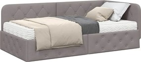 vidaXL Κρεβάτι Γωνίας Taupe 100 x 200 cm ύφασμα