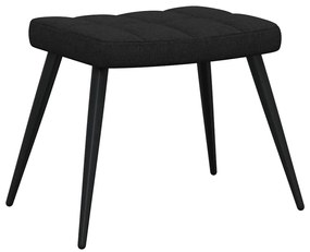 vidaXL Πολυθρόνα Relax Μαύρη Υφασμάτινη με Σκαμπό