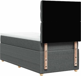 vidaXL Κρεβάτι Boxspring με Στρώμα Σκούρο Γκρι 100x200 εκ. Υφασμάτινο