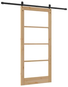 vidaXL Συρόμενη Πόρτα με Σετ Υλικών 93x202 εκ. Μασίφ Ξύλο Πεύκου