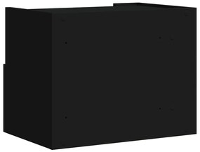 vidaXL Κομοδίνο Επιτοίχιο Μαύρο 45x30x35 εκ.