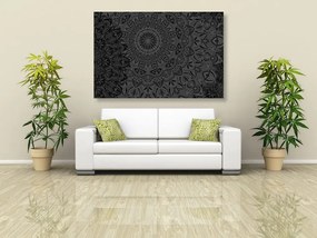 Εικόνα κομψή Mandala σε ασπρόμαυρο - 120x80