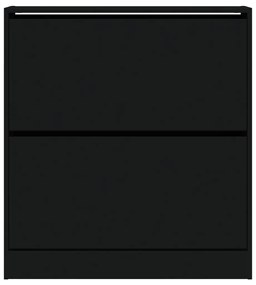 vidaXL Παπουτσοθήκη Μαύρη 80x21x87,5 εκ. από Επεξεργασμένο Ξύλο