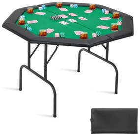 VEVOR 1220 mm Folding Poker Table Foldable 8 Player Casino Texas Holdem Table