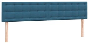 Box Spring κρεβάτι με στρώμα σκούρο μπλε 180x220 cm Βελούδινο - Μπλε