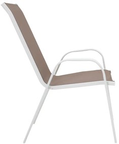 Τραπεζαρία Valor-Calan I σετ 5τεμ μέταλλο λευκό-καφέ textilene 120x70x70εκ