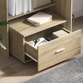 vidaXL Γραφείο Δρύς Sonoma 131,5 x 50 x 106,5 εκ. Επεξεργασμένο ξύλο