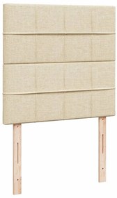 Κρεβάτι Boxspring με Στρώμα Κρεμ 100 x 200 εκ. Υφασμάτινο - Κρεμ