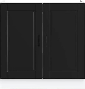 vidaXL Ντουλάπι βάσης νεροχύτη Porto Μαύρο 80x46x81,5 cm