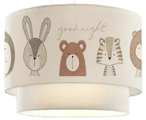 ΠΑΙΔΙΚΟ ΦΩΤΙΣΤΙΚΟ ΟΡΟΦΗΣ BALOO HM7572.02 ΛΕΥΚΟ ΜΕ ΣΧΕΔΙΟ CUTE ANIMALS Φ30x70εκ.