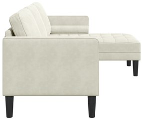 vidaXL καναπές L με σχήμα L κρεμ 173x131x67 εκ. βελούδο