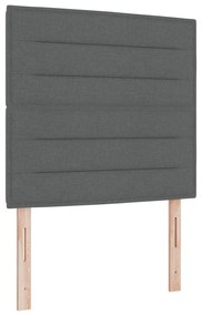 vidaXL κρεβάτι box spring  με στρώμα σκούρο γκρι 80x200 εκ. ύφασμα