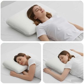 vidaXL Μαξιλάρι Ύπνου Μονόχρωμο Λευκό 60 x 40 x 10 εκ Αφρός Μνήμης