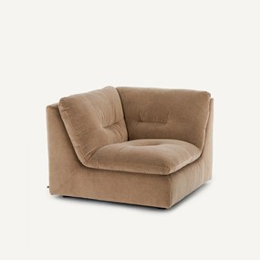 Γωνιακή πολυθρόνα σύνθεσης 90° από βελούδο stonewashed, GIULIANO