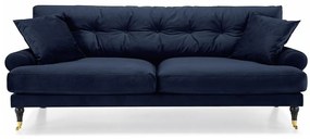 Καναπές Seattle E134, Αριθμός θέσεων: 3, Μπλε, 222x100x87cm, Ταπισερί, Πόδια: Ξύλο, Ρόδες | Epipla1.gr
