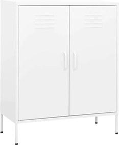 vidaXL Ντουλάπι Αποθήκευσης Λευκό 80 x 35 x 101,5 εκ. Ατσάλινο