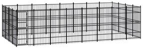 Κλουβί Σκύλου Εξωτερικού Χώρου 29,49 μ² από Ατσάλι - Μαύρο