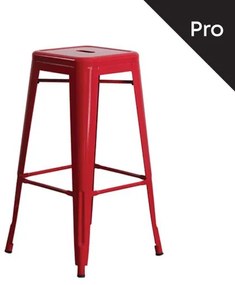 RELIX Σκαμπό Bar-Pro, Στοιβαζόμενο, Μέταλλο Βαφή Κόκκινο  43x43 H.76cm Ε5190,2