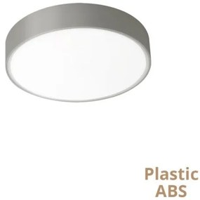 Πλαφονιέρα Donousa LED πλαστική στρογγυλή με σκιάδιο PC Viokef 4209400 Γκρι