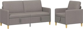 vidaXL Σαλονάκι Σετ Με Αποθηκευτικό Χώρο 2 pcs Taupe Πολυεστέρας