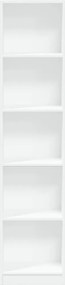 vidaXL Βιβλιοθήκη Λευκή 40x24x176 εκ. από Επεξεργασμένο Ξύλο