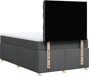 vidaXL Κρεβάτι Boxspring με Στρώμα Σκούρο Γκρι 120x200 εκ. Υφασμάτινο