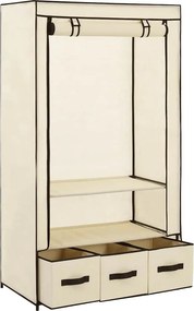 vidaXL Ντουλάπα Κρεμ 87x49x159 εκ. Ύφασμα