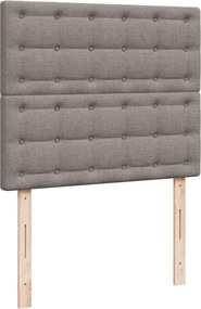 vidaXL Κρεβάτι Boxspring με Στρώμα Taupe 120x190 εκ. Υφασμάτινο